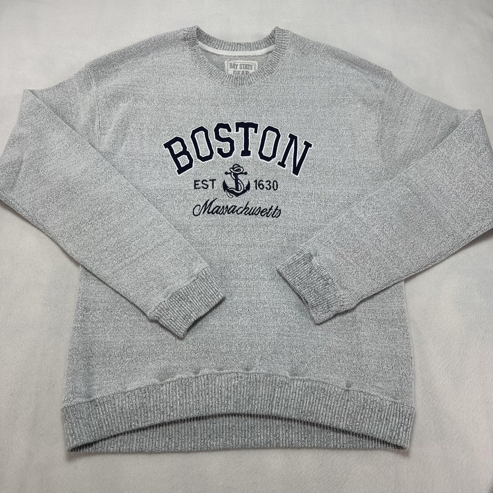 Bay State Gear Sweatshirt Mens XL Gray‎ Boston Anchor Graphic Fleece Pullover